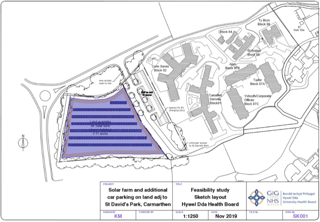 Feasibility study sketch layout, Hywel Dda UHB