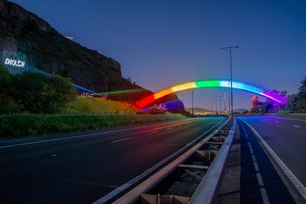A55 Rainbow Bridge lights up in tribute to key workers