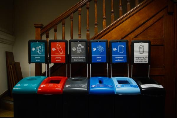 Workplace recycling bins