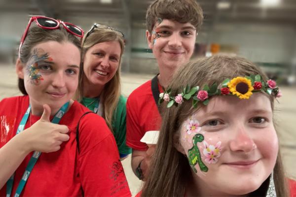 Ffion Scott and her friends at the Young Carers Festival 2025