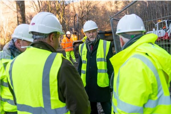 Deputy First Minister, Huw Irranca-Davies, in Cwmtillery.