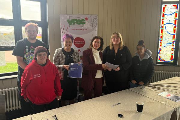 Image of the Radical Reform Summit Declaration, signed by care experienced Young Ambassadors alongside First Minister Eluned Morgan and Minister for Children and Social Care Dawn Bowden.