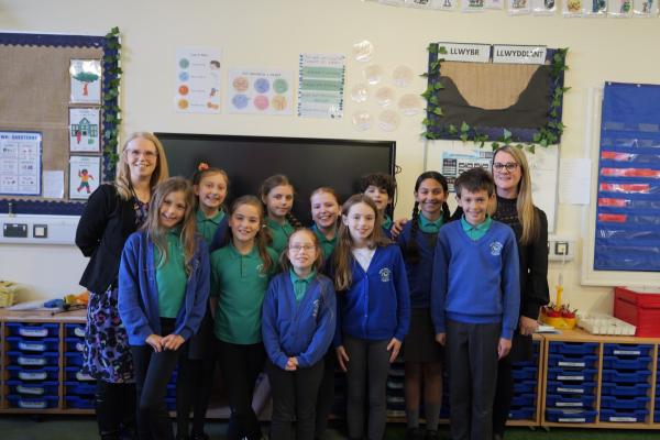 Ysgol Gymraeg Caerffili staff and learners.