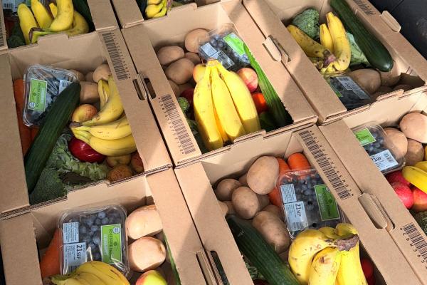 Box of fruit and vegetables
